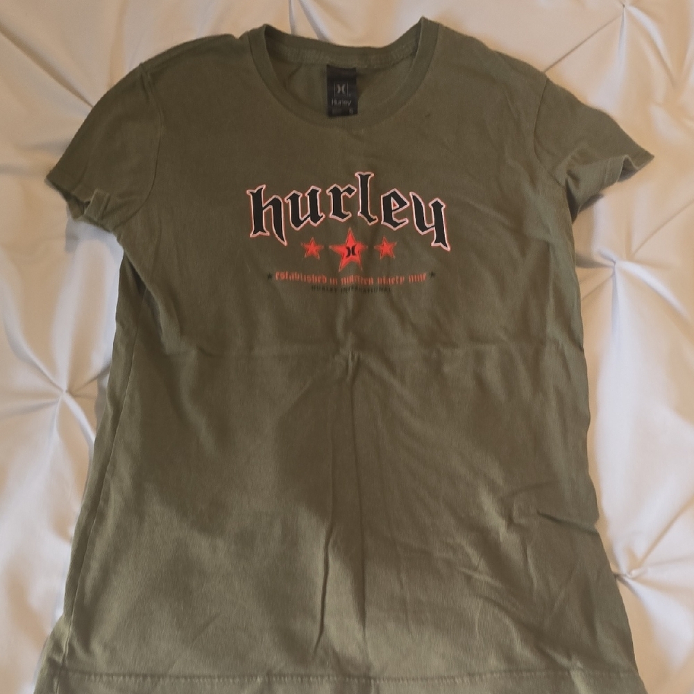 Hurley Army Green Logo T-Shirt